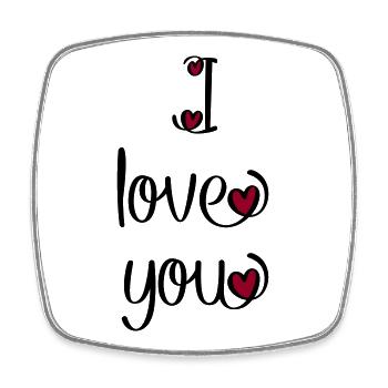 I love you - Viereckiger Kühlschrankmagnet - Weiß - Vorne