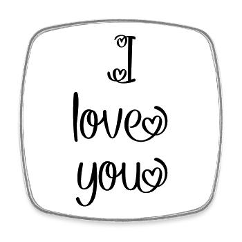 I love you - Viereckiger Kühlschrankmagnet - Weiß - Vorne