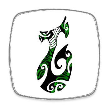 MATAU - Schwarz (polynesischer Angelhaken) - Viereckiger Kühlschrankmagnet - Weiß - Vorne