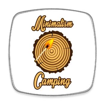 Camping Minimal - Viereckiger Kühlschrankmagnet - Weiß - Vorne