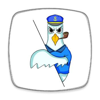 Capitaine de mouette - Magnet carré - blanc - Devant