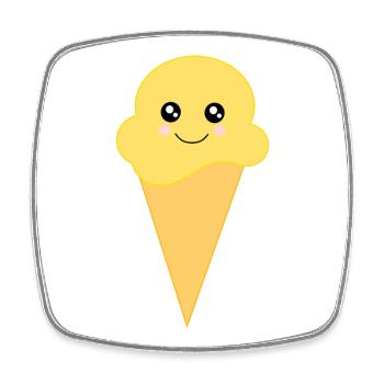 Kawaii Eis Kawaii Vanille Kawaii Eiscreme - Viereckiger Kühlschrankmagnet - Weiß - Vorne