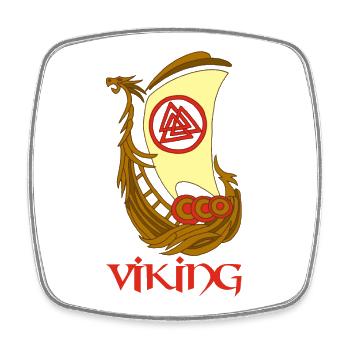 Symbole viking d'un drakkar - Magnet carré - blanc - Devant