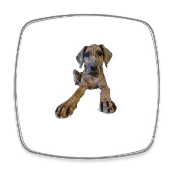 Dog puppy with curious look - Square fridge magnet - white - Front