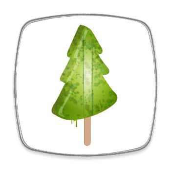 leuchtendes Weihnachtsbaum Eis in Tannenbaum grün - Viereckiger Kühlschrankmagnet - Weiß - Vorne