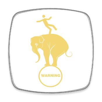 L’éléphant et le ballanging humain - Magnet carré - blanc - Devant