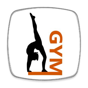Gymnastik - Viereckiger Kühlschrankmagnet - Weiß - Vorne