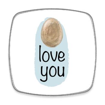 ei love you - Viereckiger Kühlschrankmagnet - Weiß - Vorne