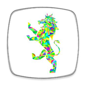 Polygone du Lion coloré - Magnet carré - blanc - Devant