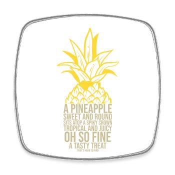 Ananas Frucht Essen Obst Kochen Gedicht Geschenk - Viereckiger Kühlschrankmagnet - Weiß - Vorne