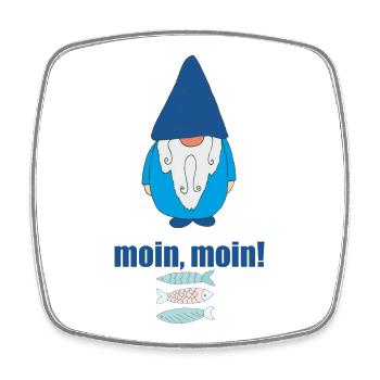 gartenzwerg moin - Viereckiger Kühlschrankmagnet - Weiß - Vorne