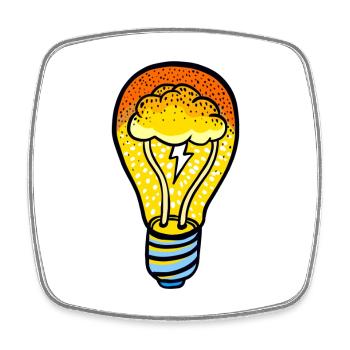 Eco Cloud Bulb - Square fridge magnet - white - Front