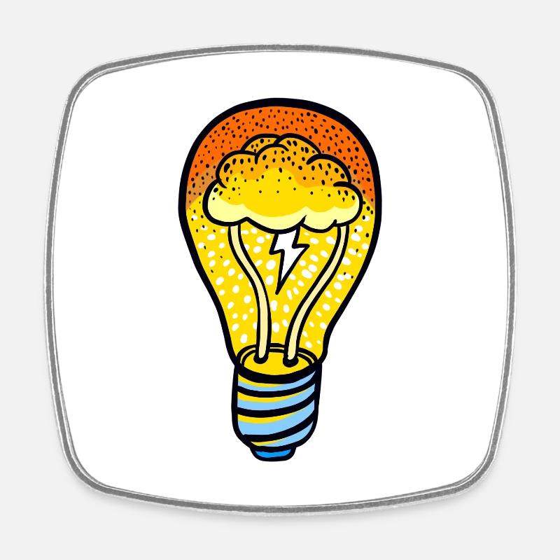 Eco Cloud Ampoule - Magnet carré - blanc