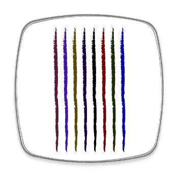 coloured frayed strokes dark - Square fridge magnet - white - Front