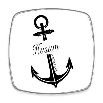 Husum - Viereckiger Kühlschrankmagnet - Weiß - Vorne