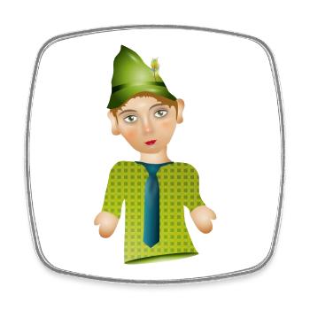 The Seppel or Seppl as a doll figure - Square fridge magnet - white - Front