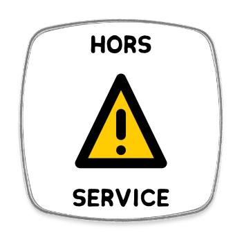 HORS SERVICE. PANNEAU. DANGER. HUMOUR. DRÔLE - Magnet carré - blanc - Devant