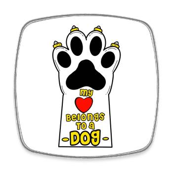 Dog paws with loving saying - Square fridge magnet - white - Front