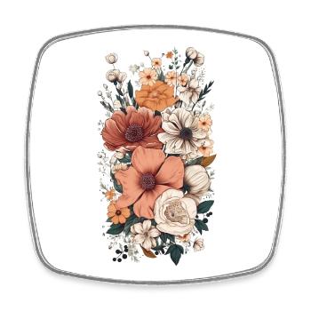 Wunderschönes Boho Blumen Herbarium Pastell - Viereckiger Kühlschrankmagnet - Weiß - Vorne