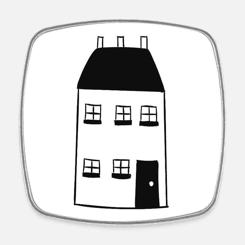 House - Square fridge magnet - white