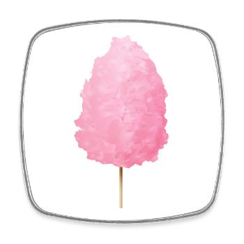 fluffy pink cotton candy - Square fridge magnet - white - Front