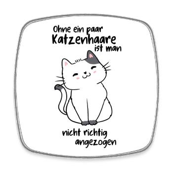 Ohne Katzenhaare - Viereckiger Kühlschrankmagnet - Weiß - Vorne