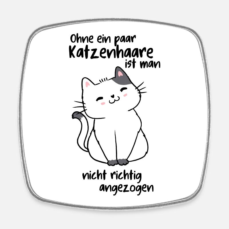 Ohne Katzenhaare - Viereckiger Kühlschrankmagnet - Weiß