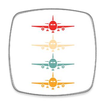 Luftfahrt Flugzeug Fliegen Airline Vintage Pilot - Viereckiger Kühlschrankmagnet - Weiß - Vorne