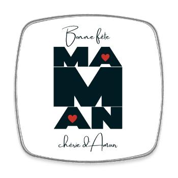 Bonne fête MAMAN. Fête des mères. Joyeuse fête. - Magnet carré - blanc - Devant