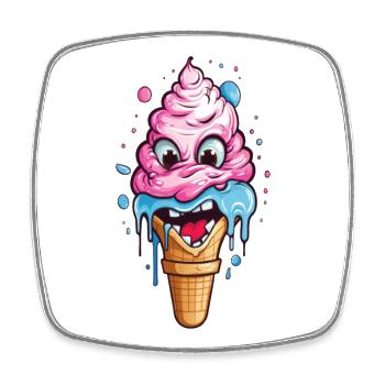 Verspieltes Eistopping-Motiv für Kinder - Square fridge magnet - white - Front
