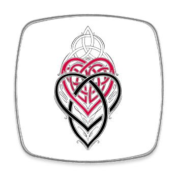 Nœud de noix Trinity Symbol Triqueta Triquetra - Magnet carré - blanc - Devant