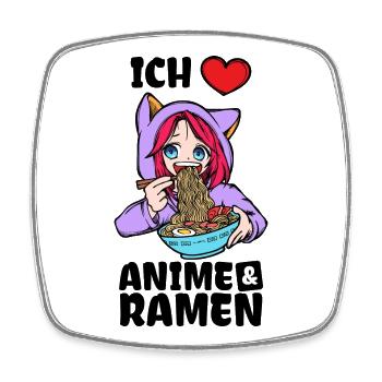 Herz Ramen Statement Comic Ich Liebe Anime Manga - Viereckiger Kühlschrankmagnet - Weiß - Vorne