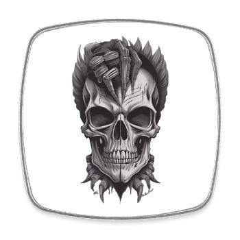Cool Skull - Viereckiger Kühlschrankmagnet - Weiß - Vorne