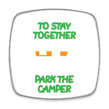 The Camper Van - Square fridge magnet - white - Front