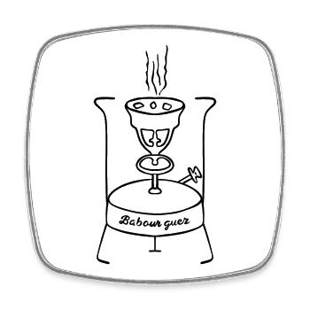 Babour - Viereckiger Kühlschrankmagnet - Weiß - Vorne