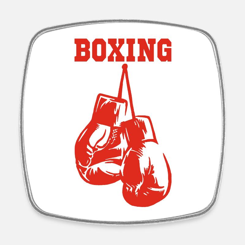 Gants de boxe rouges - Magnet carré - blanc