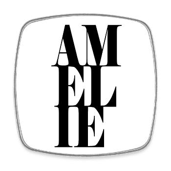Amelie Name Vorname Moderne Schrift Wort Art - Viereckiger Kühlschrankmagnet - Weiß - Vorne