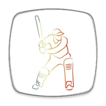 Joueur de cricket vintage - Magnet carré - blanc - Devant