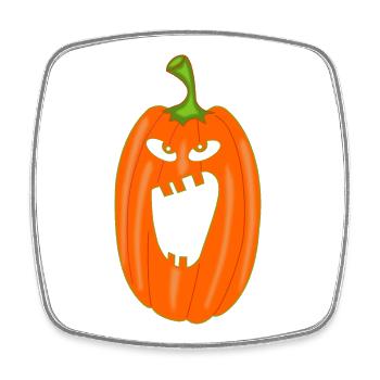 Citrouille Halloween - Magnet carré - blanc - Devant