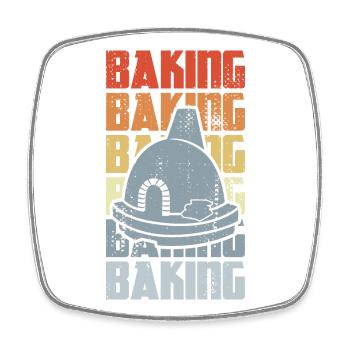 Retro Baking - Square fridge magnet - white - Front