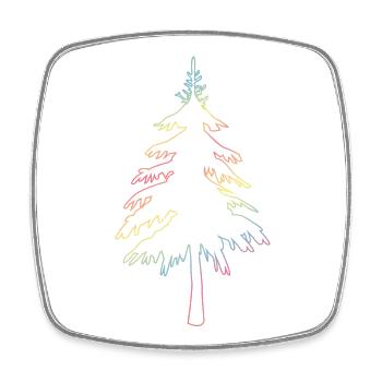 Christmas Tree, Christmas Tree or Christmas Tree Outline - Square fridge magnet - white - Front