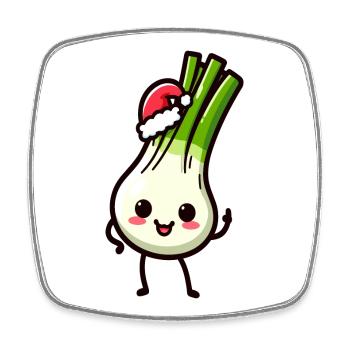 Nikolauch Kawaii Leek - Square fridge magnet - white - Front
