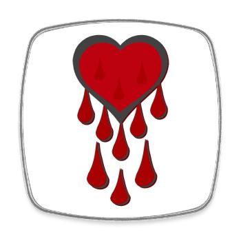 goth, herzen, dripping, blop, für mama - Viereckiger Kühlschrankmagnet - Weiß - Vorne