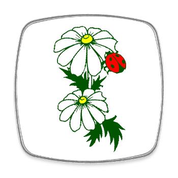 Flowers - Square fridge magnet - white - Front