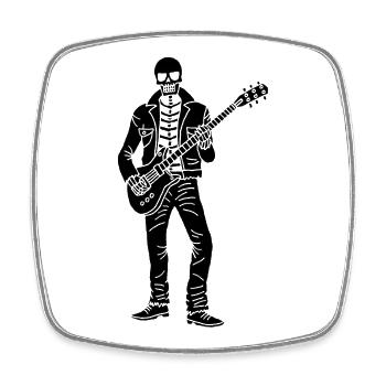 Gitarrist Skeleton (Schwarz) - Viereckiger Kühlschrankmagnet - Weiß - Vorne