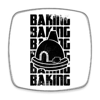 Bake - Square fridge magnet - white - Front