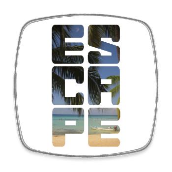 Escape Beach - Viereckiger Kühlschrankmagnet - Weiß - Vorne