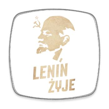 Lenin lebt - Viereckiger Kühlschrankmagnet - Weiß - Vorne