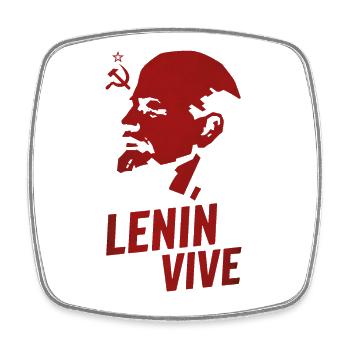 Lenin lebt - Viereckiger Kühlschrankmagnet - Weiß - Vorne