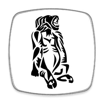 Gorilla - Viereckiger Kühlschrankmagnet - Weiß - Vorne